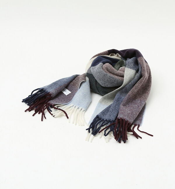 ABAHOUSE「イタリア製 ウール&times;カシミヤ チェック柄 マフラー 50&times;190」|マフラー|