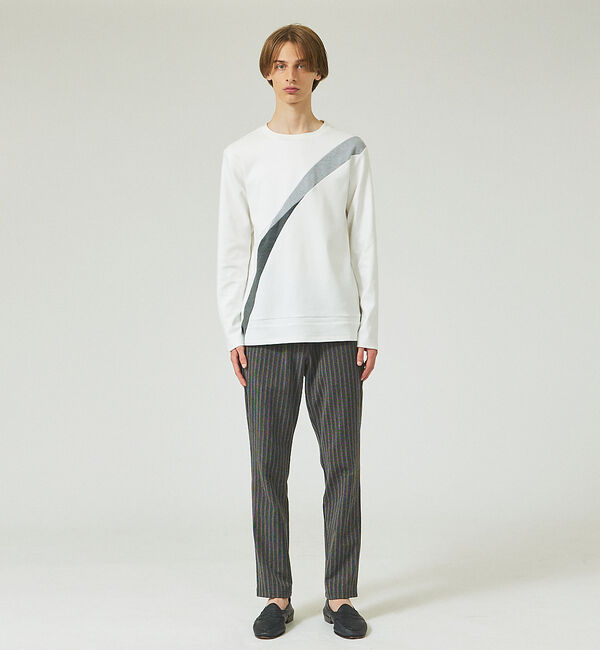 ABAHOUSE「【バイアスライン】配色切り替え ポンチ 長袖Tシャツ」|Tシャツ・カットソー|