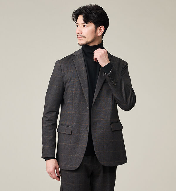 ABAHOUSE「【セットアップ対応】プレミアム ポンチジャケット」|テーラードジャケット|ブラウン