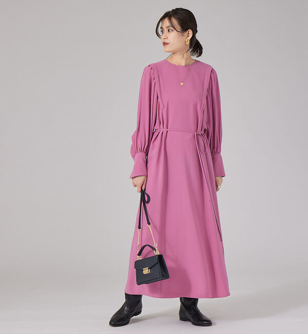 Rouge vif「パフスリーブワンピース」|ワンピース|ピンク