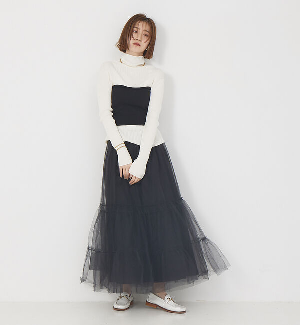 Rouge vif「4WAYチュールコンビスカート」|スカート|