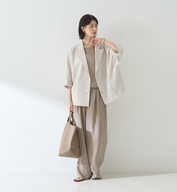 Rouge vif「撥水ドルマンハーフスリーブジャケット」|テーラードジャケット|