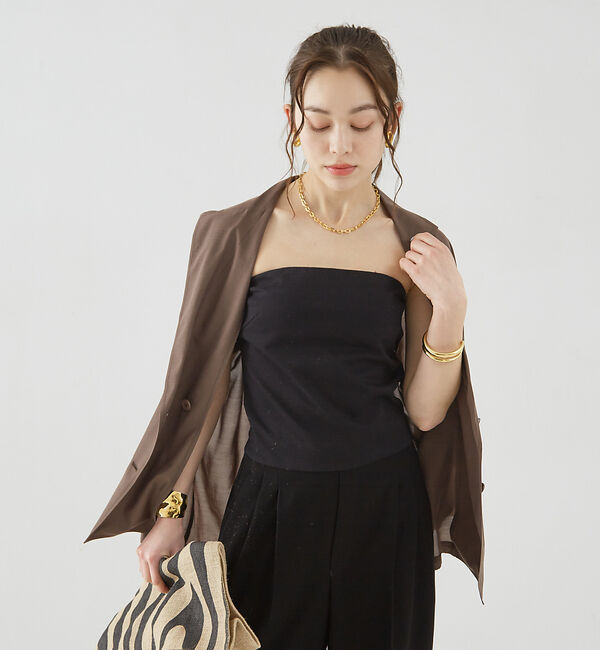 Rouge vif「パット付きベアトップサロペット」|オールインワン|