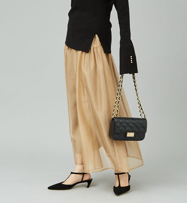 Rouge vif「シアー切替ギャザースカート」|スカート|