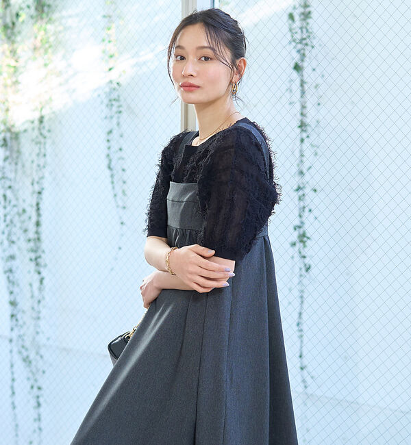 Rouge vif「シアーフリンジニット フレンチプルオーバー」|ニット・セーター|