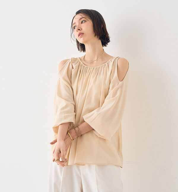 Rouge vif「【一部店舗限定】オープンショルダーブラウス」|シャツ・ブラウス|