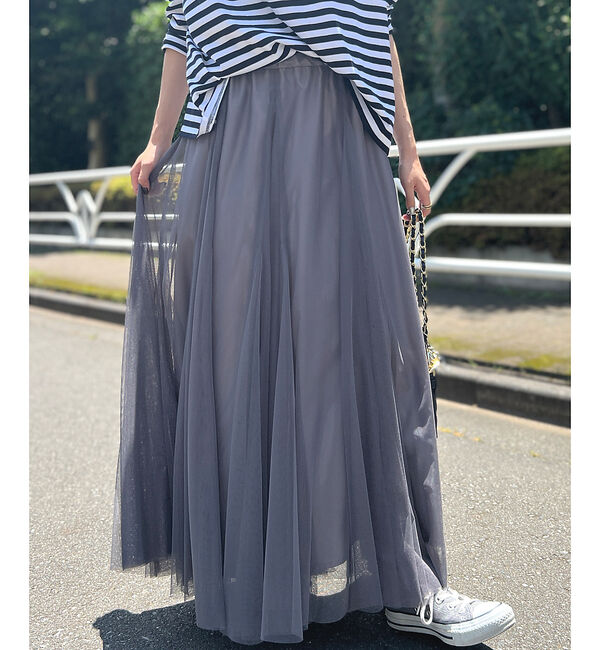 Rouge vif「【定番人気】【ロングセラー】チュールマチフレアスカート」|スカート|