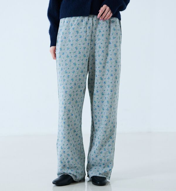 Rouge vif「【JEMORGAN/ジェーイーモーガン】ガーゼ裏毛花柄ロングパンツ/JF228-」|その他|グレー系その他1