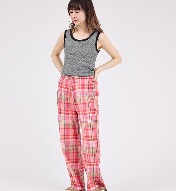 Rouge vif「【Le Melange/ル・メランジュ】総柄イージーパンツ/チェック柄/バルーン」|その他|