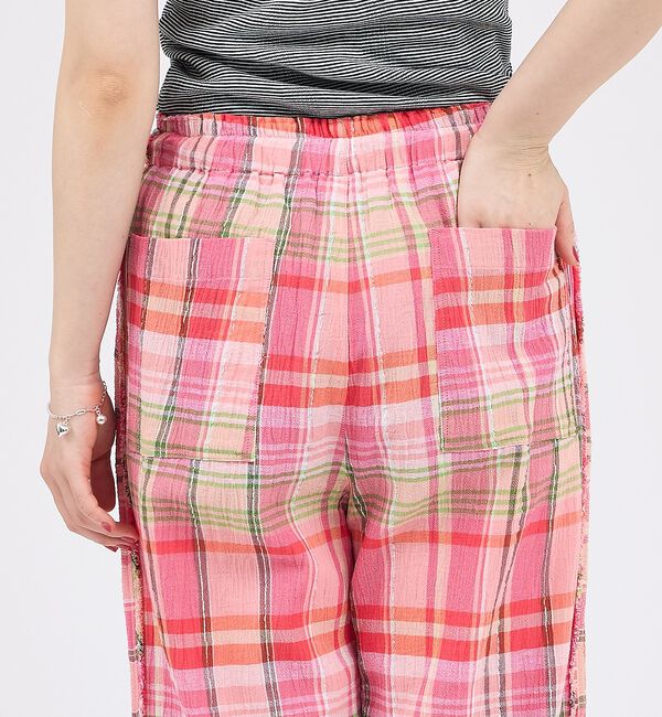 Rouge vif「【Le Melange/ル・メランジュ】総柄イージーパンツ/チェック柄/バルーン」|その他|