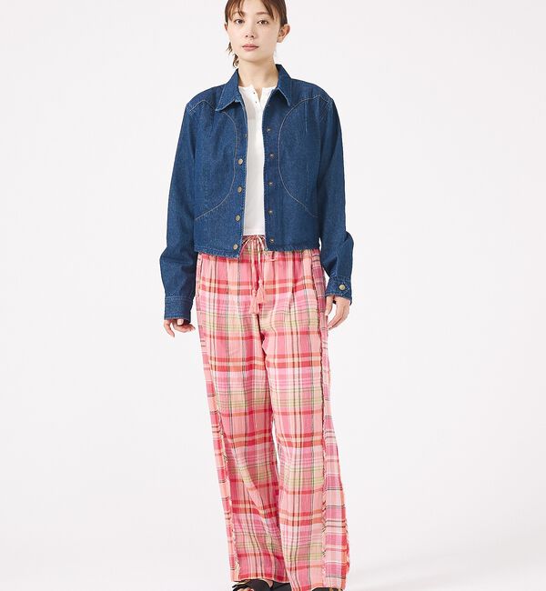 Rouge vif「【Le Melange/ル・メランジュ】総柄イージーパンツ/チェック柄/バルーン」|その他|