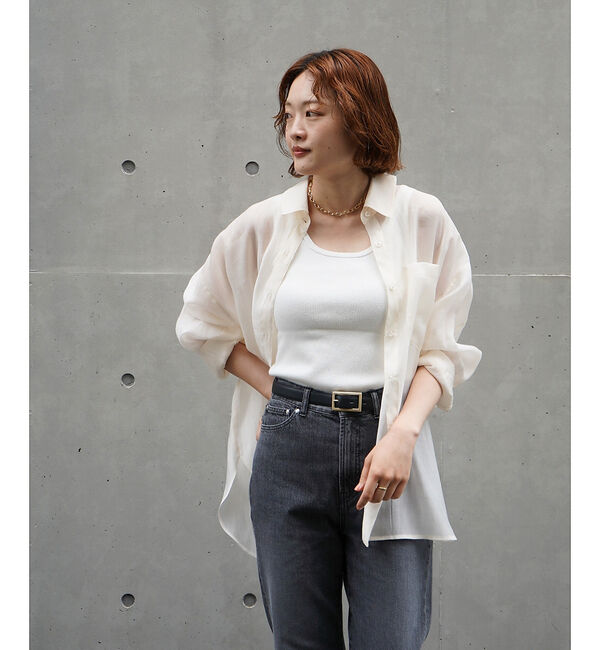 qualite「【大人シアーシャツ】バックスリットシアーシャツ」|シャツ・ブラウス|