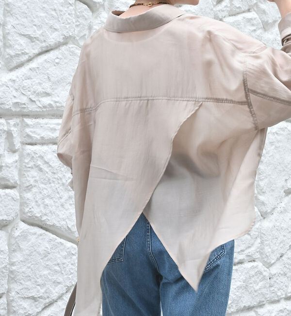 qualite「【大人シアーシャツ】バックスリットシアーシャツ」|シャツ・ブラウス|