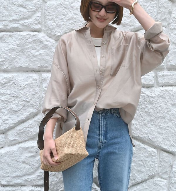 qualite「【大人シアーシャツ】バックスリットシアーシャツ」|シャツ・ブラウス|