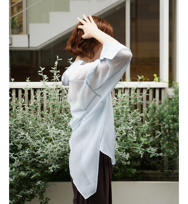 qualite「【大人シアーシャツ】バックスリットシアーシャツ」|シャツ・ブラウス|