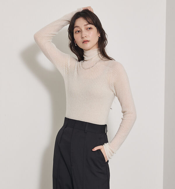 qualite「【冬の主役レイヤード】ウールカシミアシアータートルニット」|ニット・セーター|
