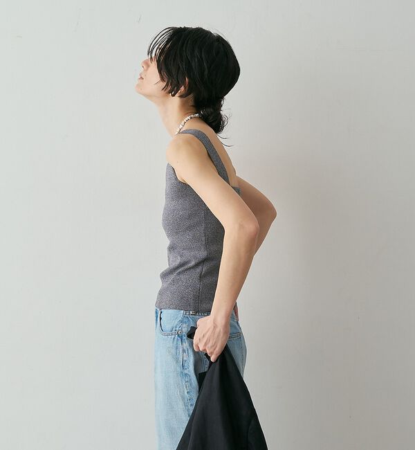 qualite「【接触冷感・セットアップ対応】レーヨンストレッチニットノースリーブ【予約】」|キャミソール|