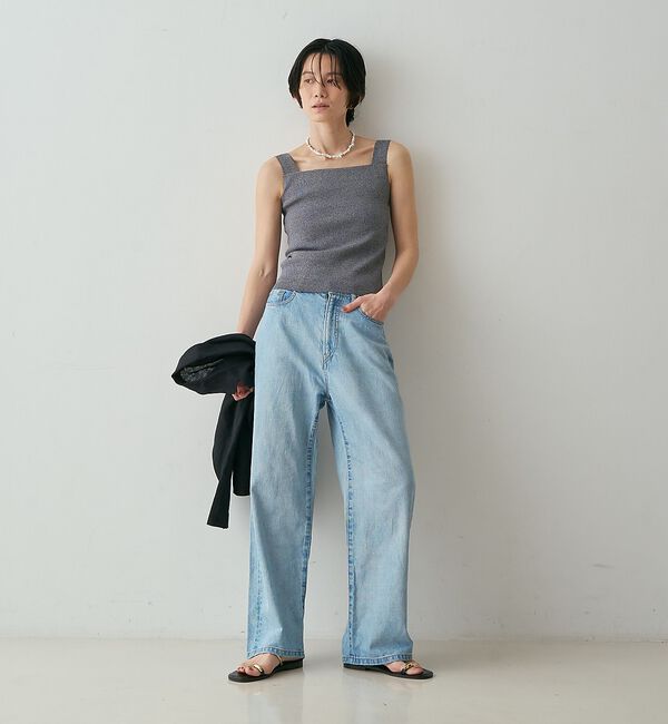 qualite「【接触冷感・セットアップ対応】レーヨンストレッチニットノースリーブ【予約】」|キャミソール|