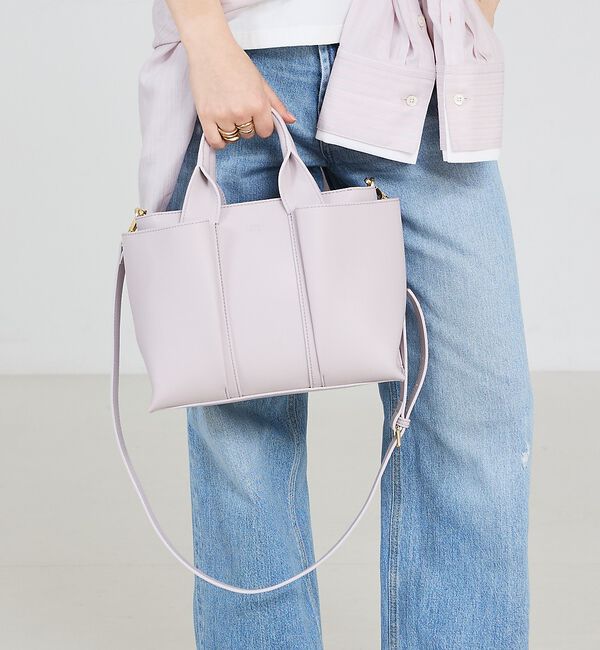 LOWELL things「Ordi/ダブルポケット2WAYトートM」|ショルダー・メッセンジャー|ライラック