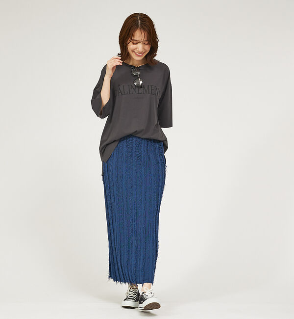 abahouse mavie「【WEB Domani掲載】【セットアップ対応】フリンジニットタイトスカート」|スカート|