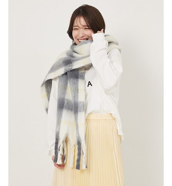 abahouse mavie「チェックストール」|マフラー|グレー系その他1