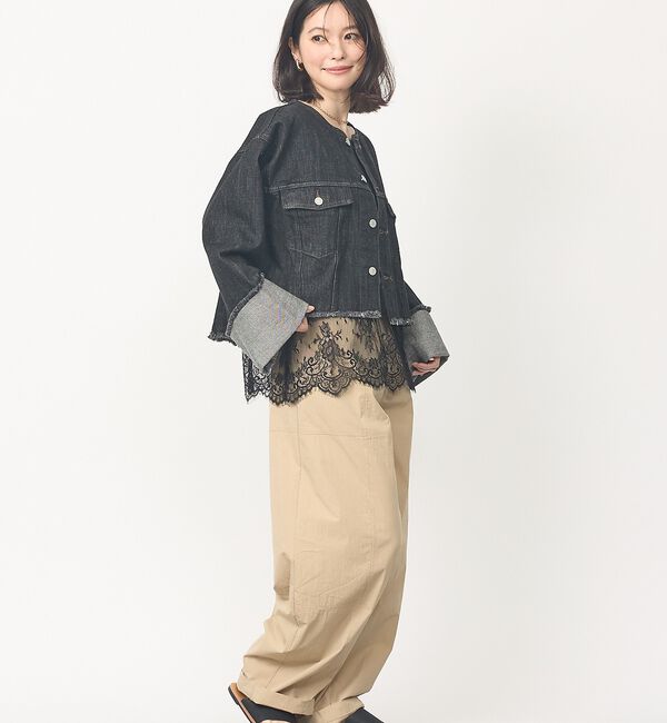 abahouse mavie「【EDWIN】ロールアップデニムジャケット/春服/Gジャン/ノーカラー/ショート」|その他|