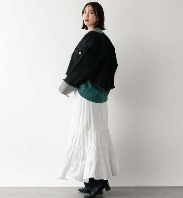 abahouse mavie「【EDWIN】ロールアップデニムジャケット/春服/Gジャン/ノーカラー/ショート」|その他|