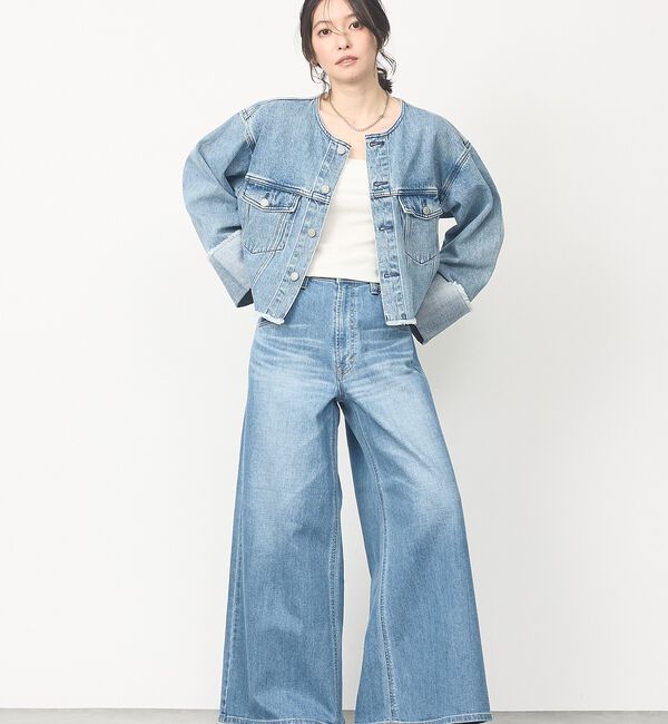 abahouse mavie「【EDWIN】ロールアップデニムジャケット/春服/Gジャン/ノーカラー/ショート」|その他|