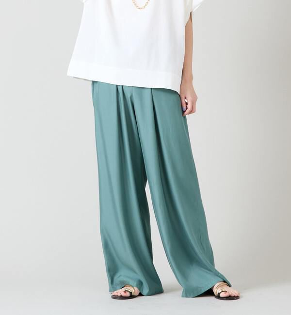 Liesse「ドロストワイドパンツ」|その他|グリーン