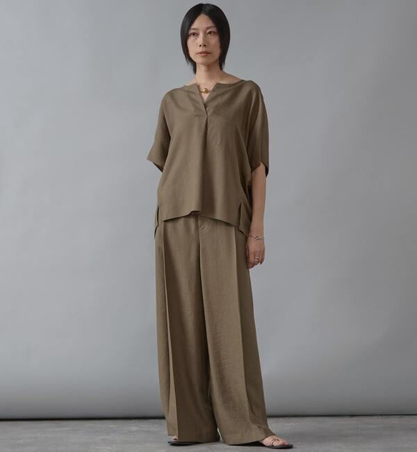Liesse「《定番》麻調タックワイドパンツ」|その他|