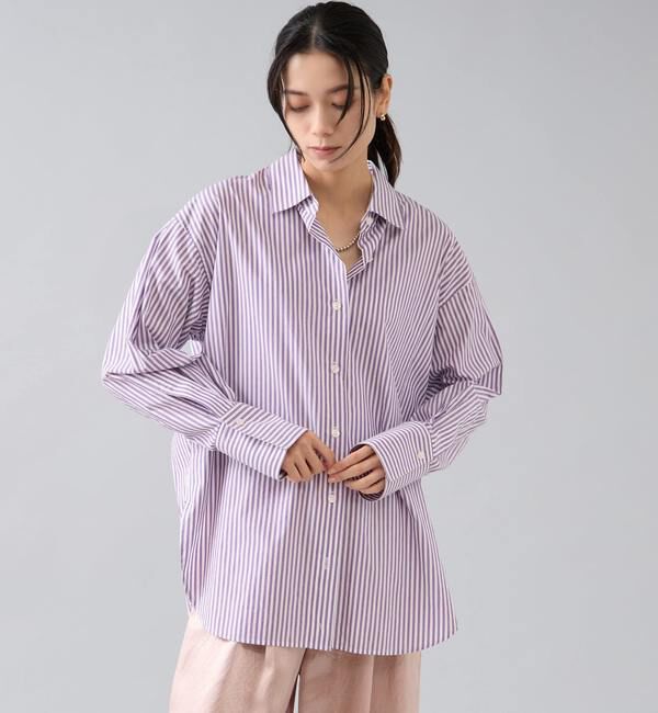 Liesse「ストライプシャツ」|シャツ・ブラウス|パープル