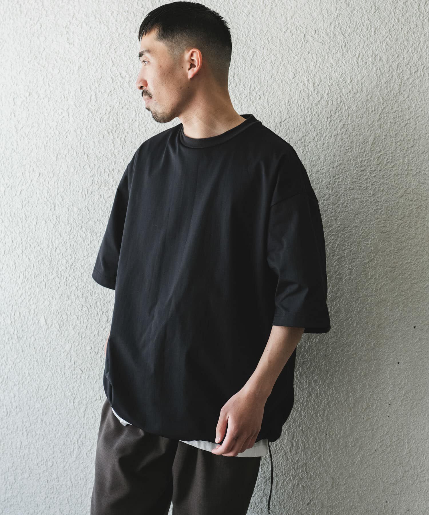 URBAN RESEARCH DOORS「URD Drawstring Short-Sleeve T-shirts」|Tシャツ・カットソー|ブラック