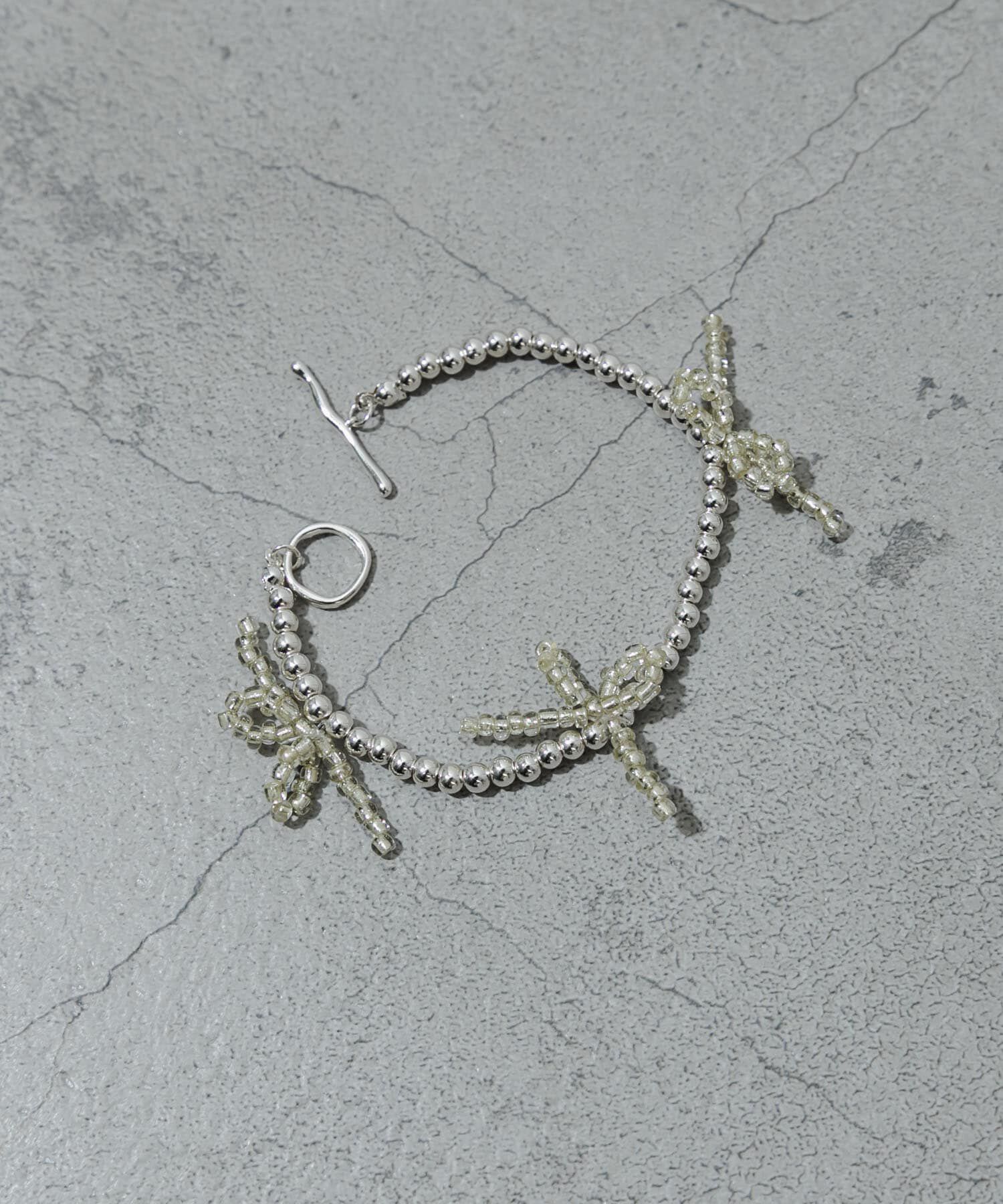 SMELLY「メタルビーズリボンマンテルブレスレット」|ブレスレット・バングル|