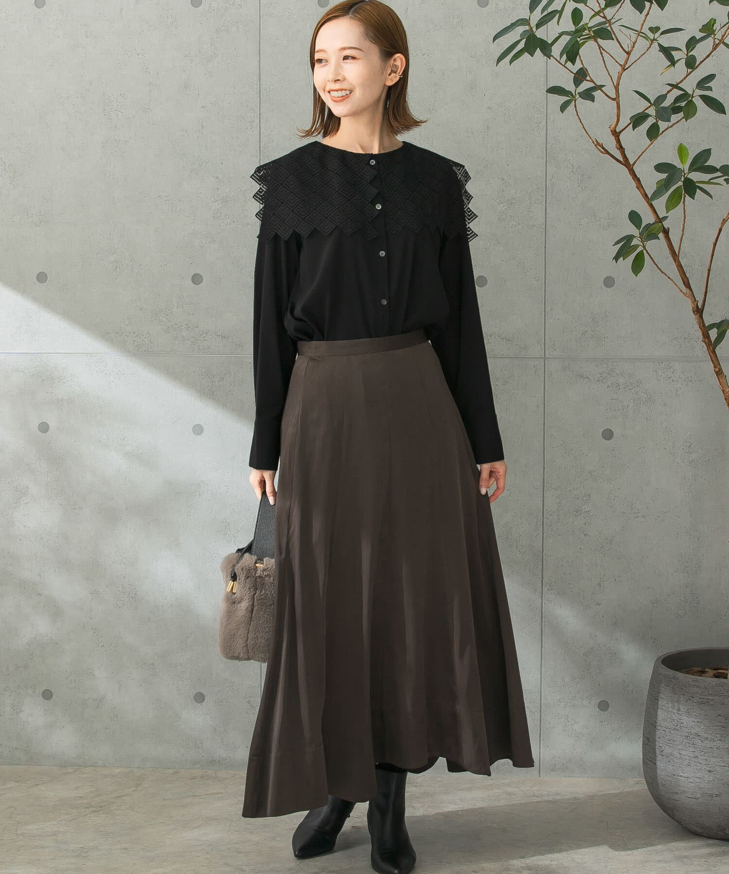 URBAN RESEARCH ROSSO「パネルラインサテンフレアスカート」|スカート|