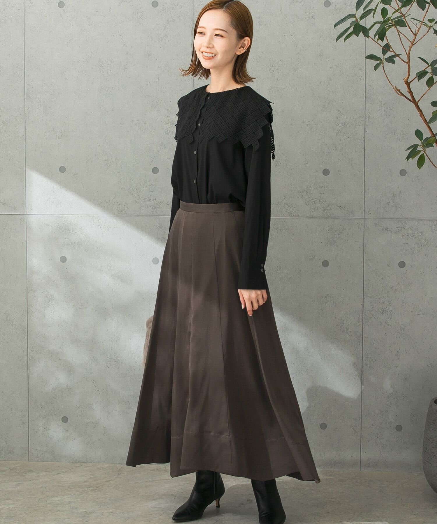 URBAN RESEARCH ROSSO「パネルラインサテンフレアスカート」|スカート|