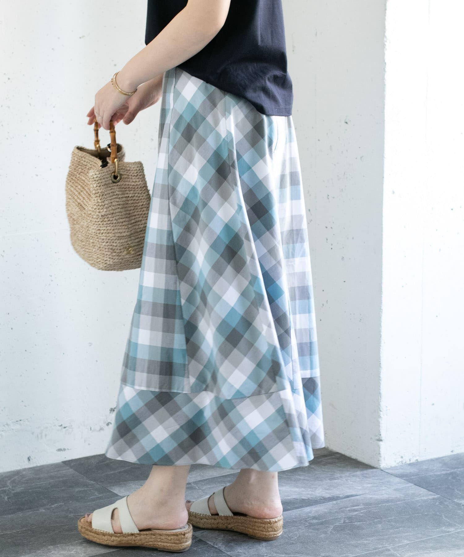 URBAN RESEARCH ROSSO「カラーブロックマキシスカート&there4;」|スカート|