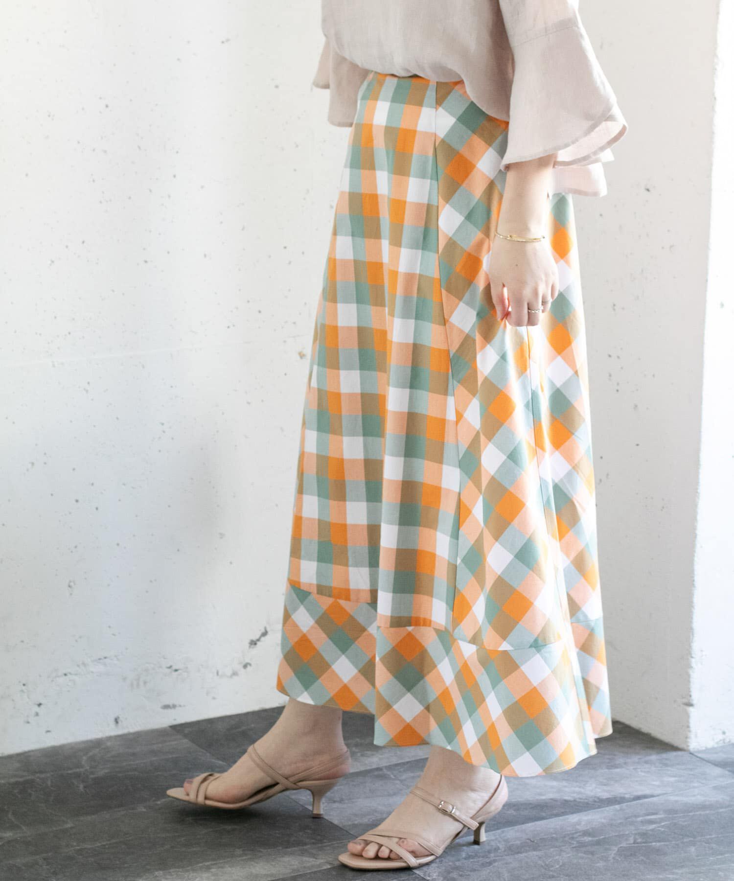 URBAN RESEARCH ROSSO「カラーブロックマキシスカート&there4;」|スカート|