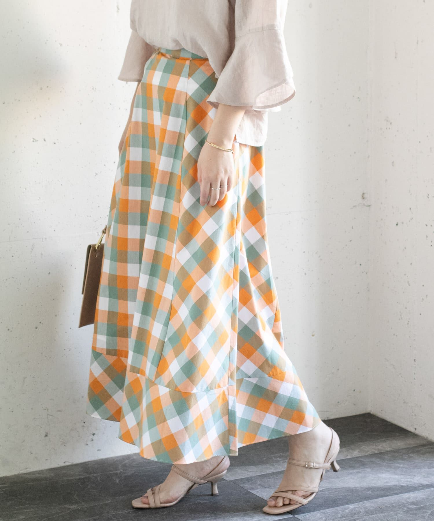 URBAN RESEARCH ROSSO「カラーブロックマキシスカート&there4;」|スカート|