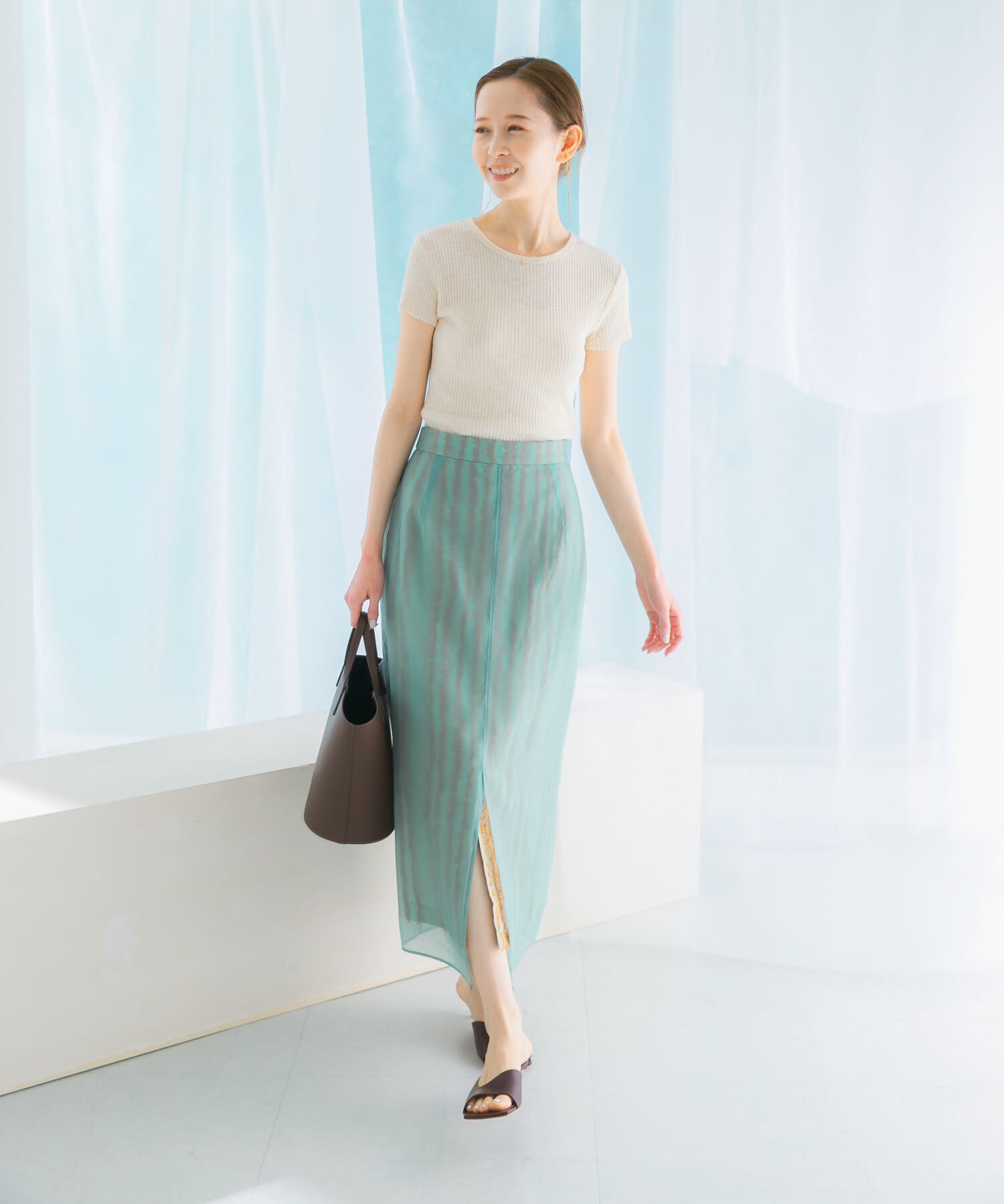 URBAN RESEARCH ROSSO「ジャガードレイヤースカート」|スカート|