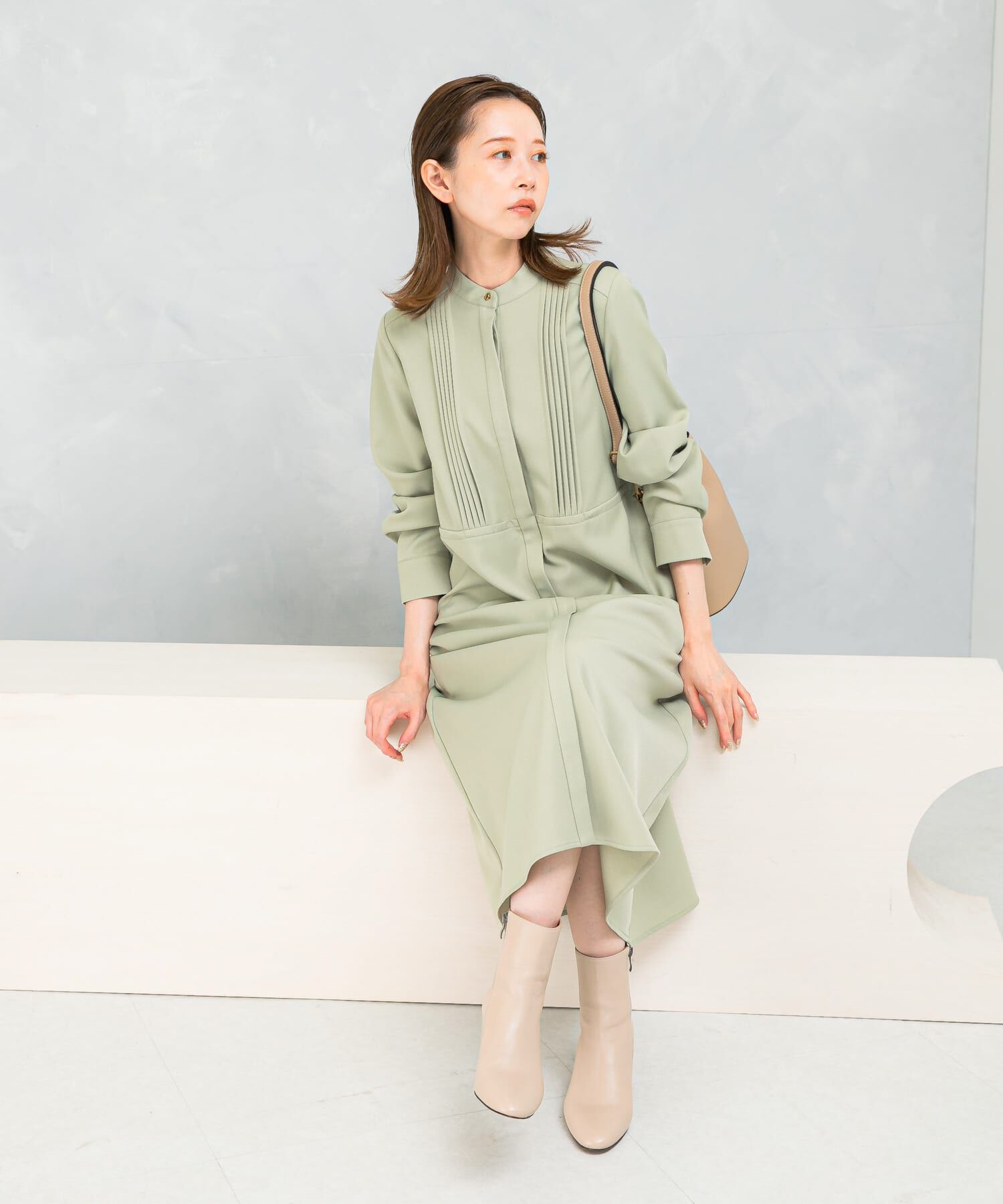 URBAN RESEARCH ROSSO「ピンタックストレートワンピース」|ワンピース|ミント