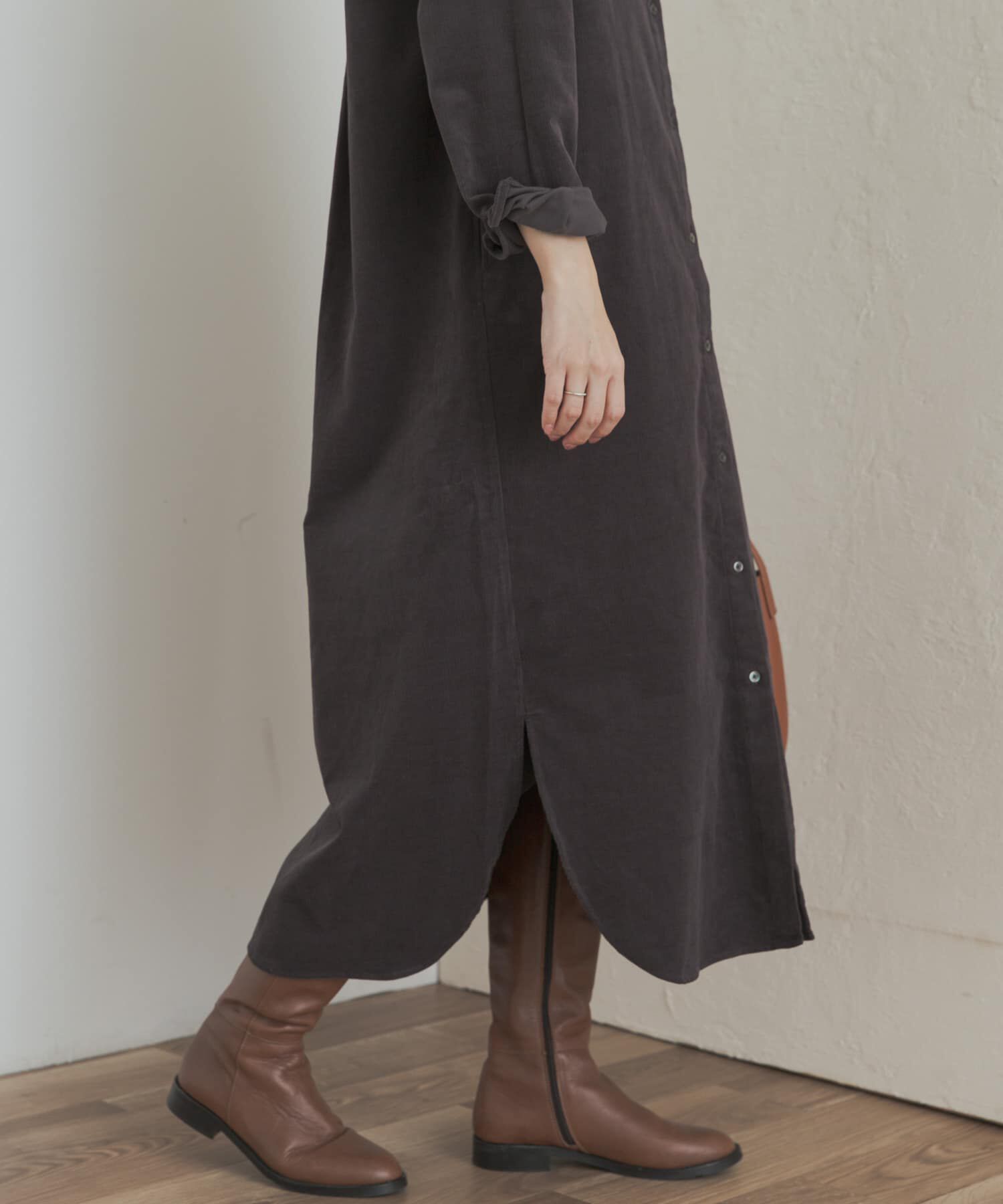 URBAN RESEARCH DOORS「『WEB/一部店舗限定カラー』『UR TECH』コーデュロイシャツワンピース」|ワンピース|