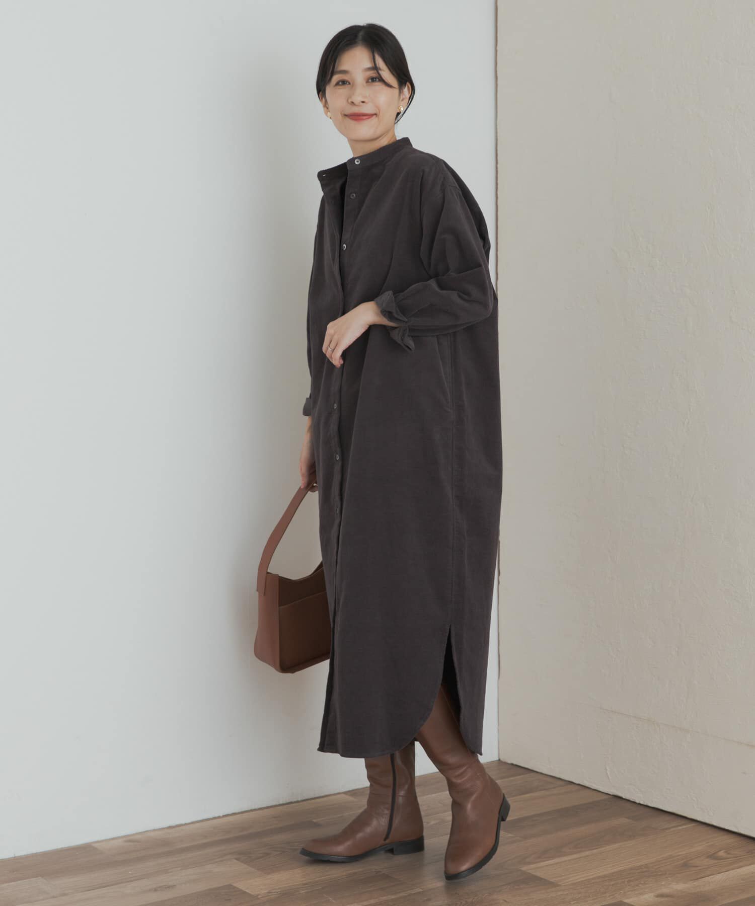 URBAN RESEARCH DOORS「『WEB/一部店舗限定カラー』『UR TECH』コーデュロイシャツワンピース」|ワンピース|