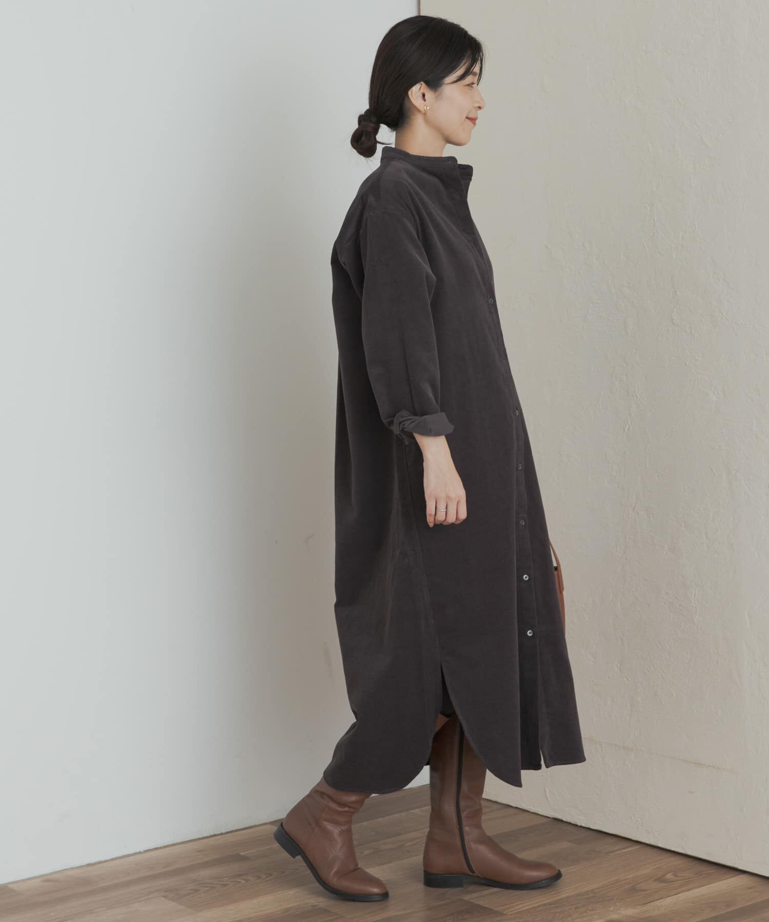 URBAN RESEARCH DOORS「『WEB/一部店舗限定カラー』『UR TECH』コーデュロイシャツワンピース」|ワンピース|