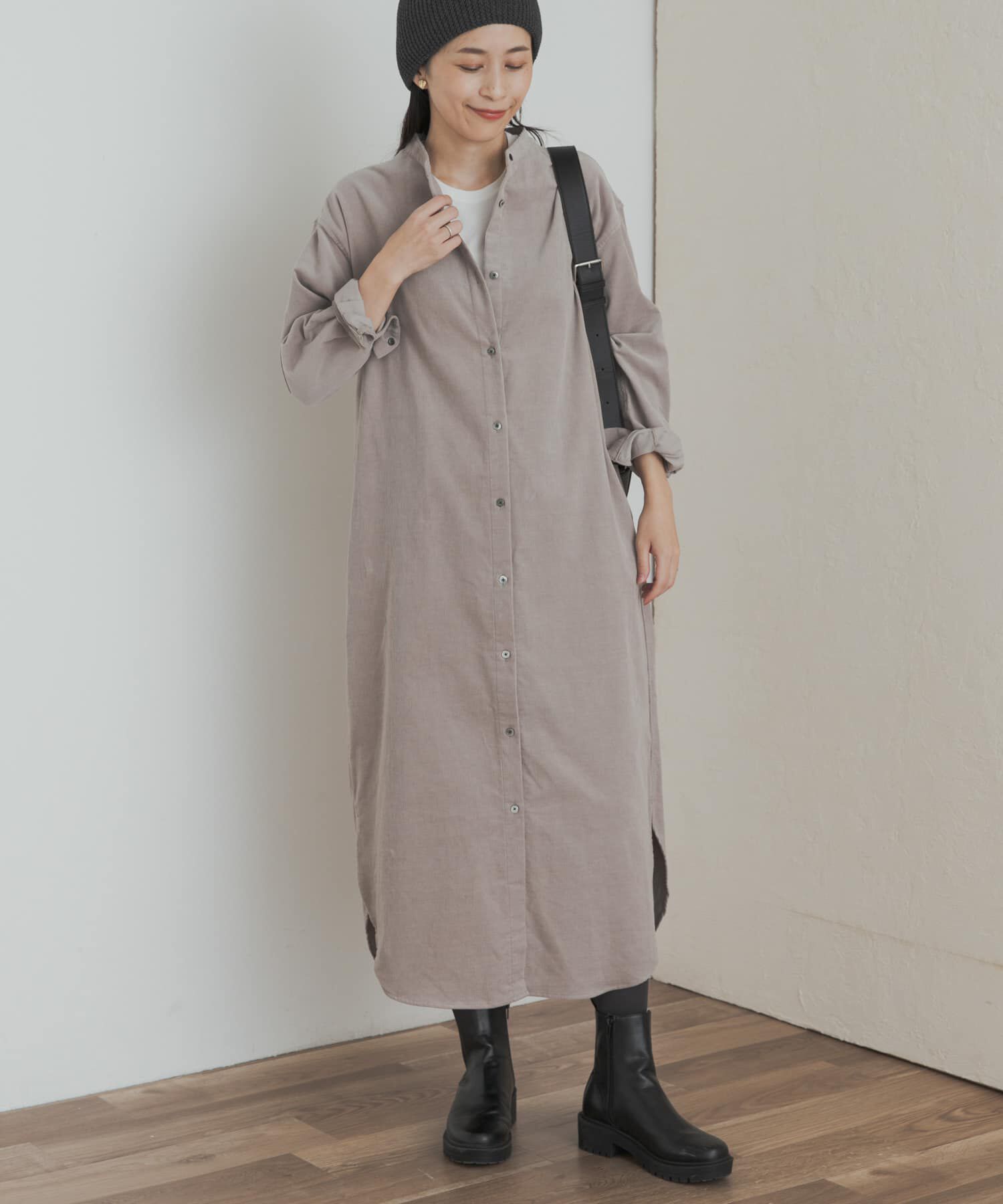 URBAN RESEARCH DOORS「『WEB/一部店舗限定カラー』『UR TECH』コーデュロイシャツワンピース」|ワンピース|