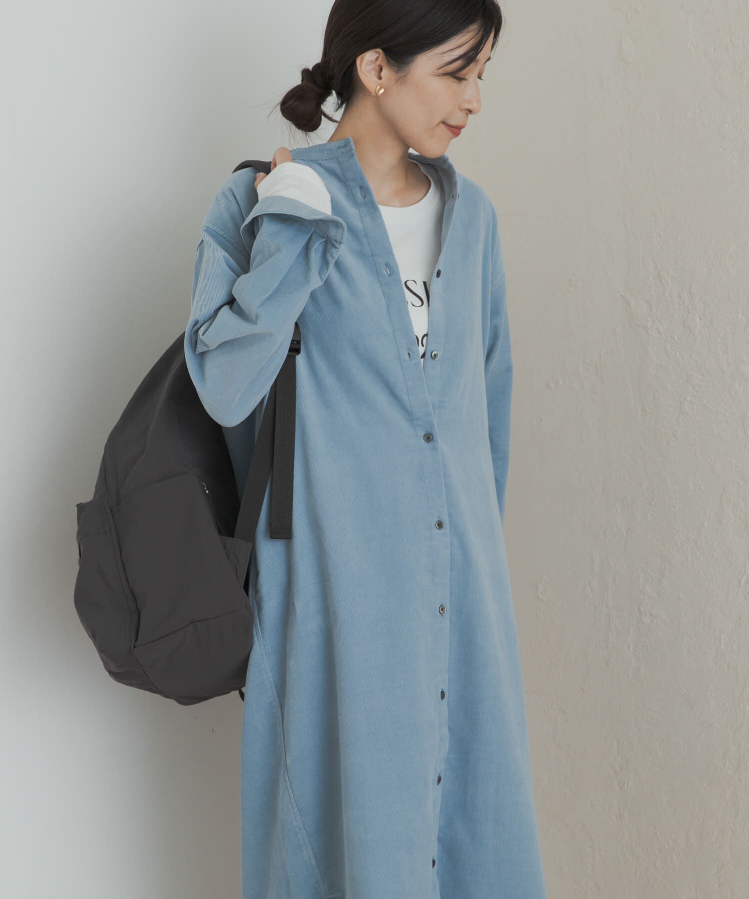 URBAN RESEARCH DOORS「『WEB/一部店舗限定カラー』『UR TECH』コーデュロイシャツワンピース」|ワンピース|