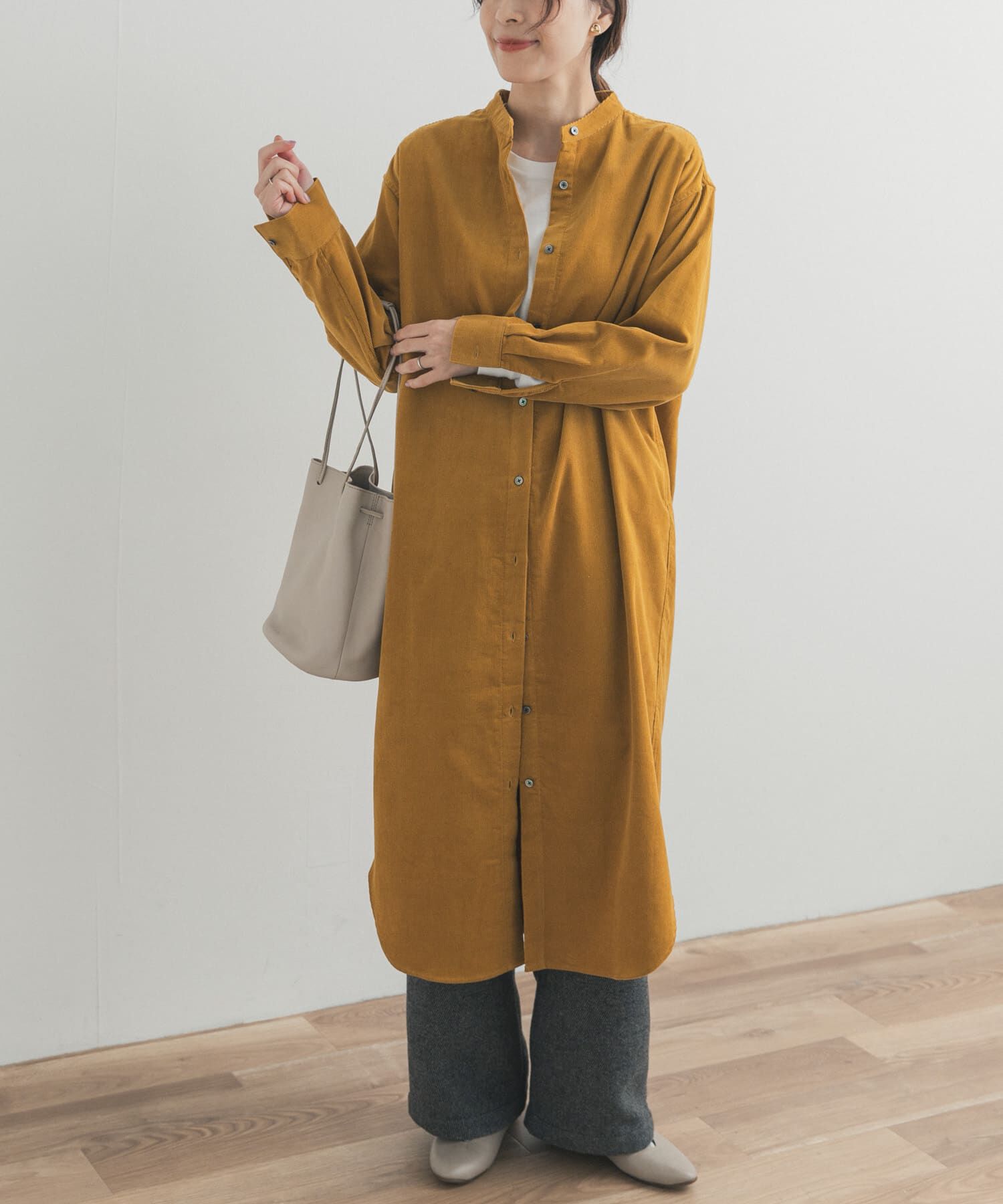 URBAN RESEARCH DOORS「『WEB/一部店舗限定カラー』『UR TECH』コーデュロイシャツワンピース」|ワンピース|