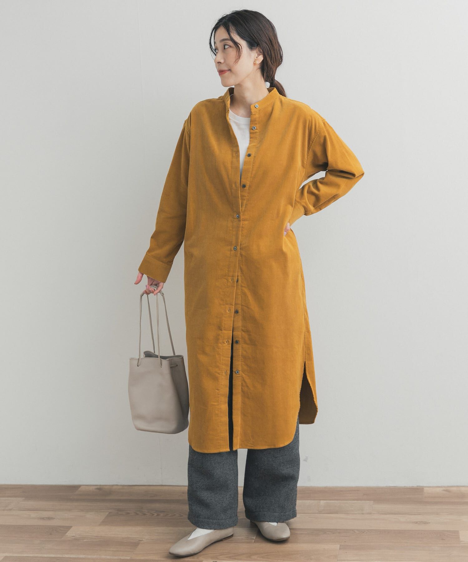 URBAN RESEARCH DOORS「『WEB/一部店舗限定カラー』『UR TECH』コーデュロイシャツワンピース」|ワンピース|