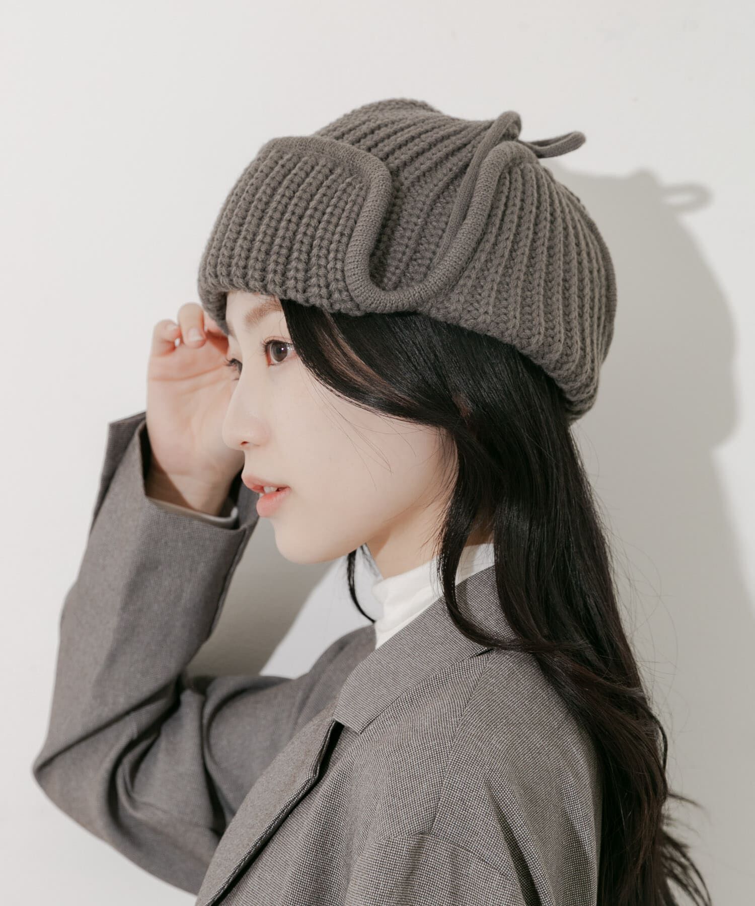 SMELLY「リブニットフライトキャップ」|ニット帽|