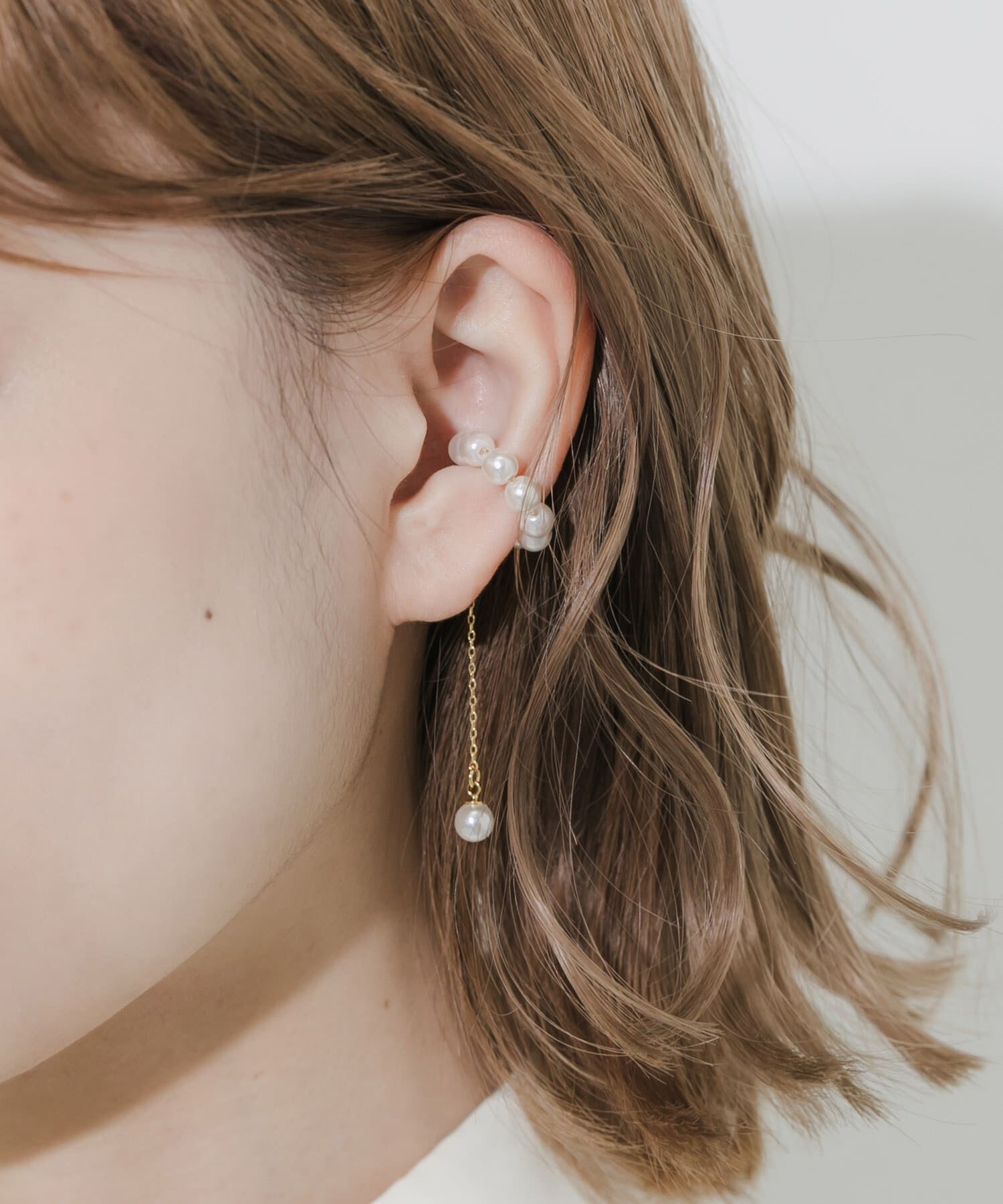 SMELLY「パールチェーンイヤカフ」|イヤリング|