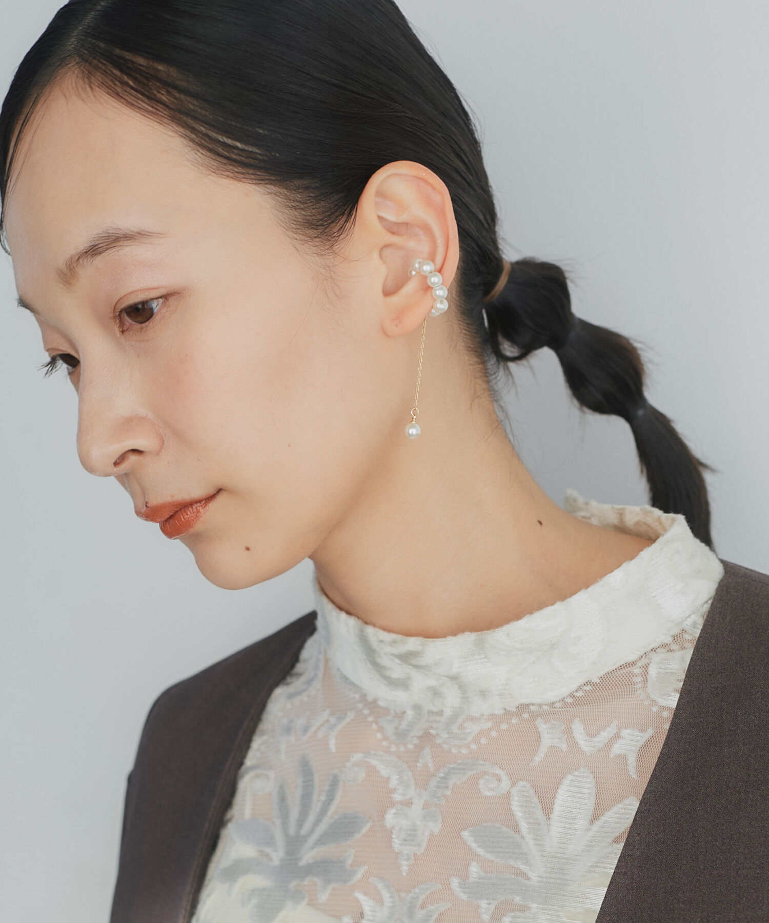 SMELLY「パールチェーンイヤカフ」|イヤリング|